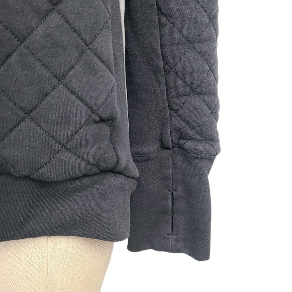 Lululemon Forever Warm Quilted Quarter Zip Pullover Black Cozy Athleisure 4 - Picture 4 of 12